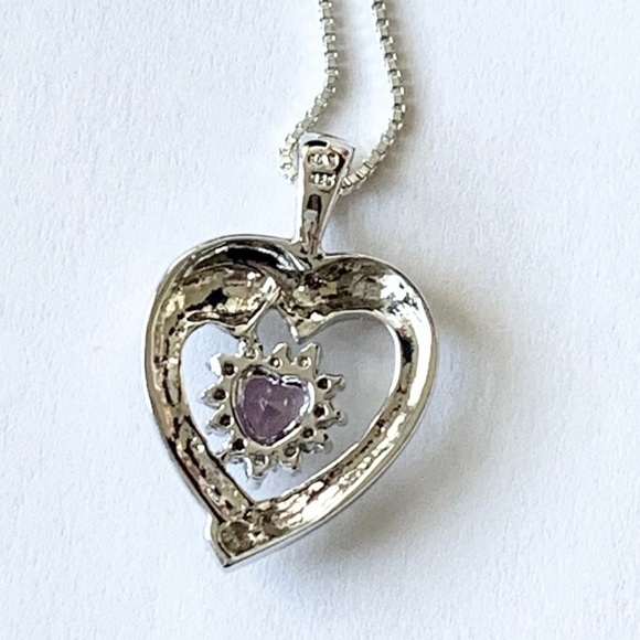 925 Sterling Silver Necklace Heart - Picture 7 of 12